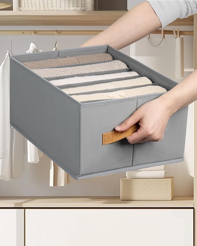 DIMJ Wardrobe Clothes Organizer - Foldable Drawer Organizers for Clothing, Fabric Clothes Organizer, Closet Organizers and Storage Boxes for Jeans, TShirt, Sweaters, Pants, Underwear, Legging