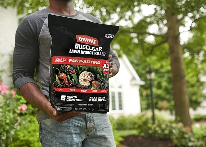 Ortho BugClear Lawn Insect Killer1: Treats up to 16,500 sq. ft., Protect Your Yard & Garden Against Ants, Spiders, Ticks, Armyworms, Fleas & Grubs, 10 lbs. (Pack of 2)