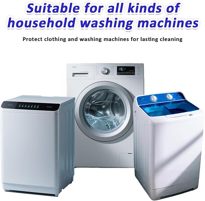 Premium Washing Machine Cleaner Tablets - Washer Machine Cleaner Tablets for Deep Clean & Deodorize, Fits Front Load & Top Load Washers, 12 Pieces Pack