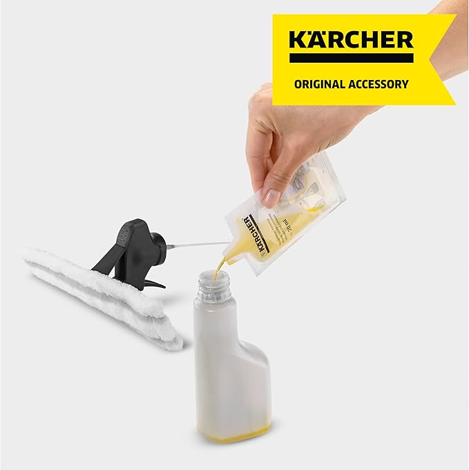 Kärcher Window Cleaner Tool, Spray Bottle, Replacement Part for Kacher Window Vacs - with Microfiber Pad (for Indoor use)