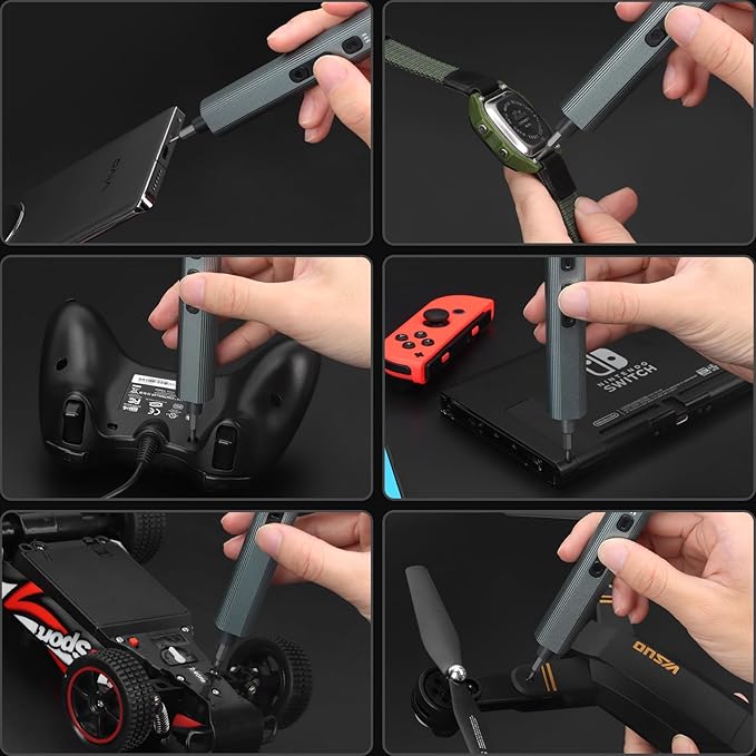 STREBITO Electric Screwdriver 155 in 1 Mini Electric Screwdriver Set, Max 5 N.m, 140 S2 Magnetic Bits, 3 Torque Settings, 650mAh Power Screwdriver Cordless Rechargeable, Repair Tool Kit for PC Phone