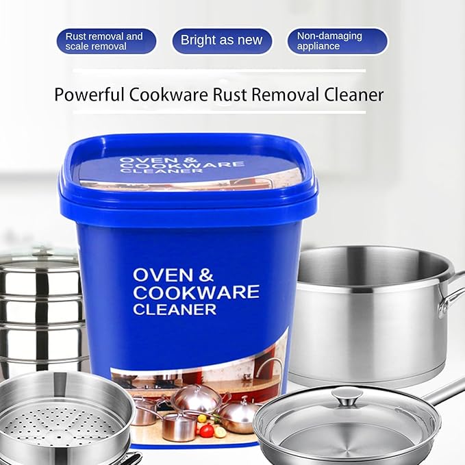 Powerful Stainless Steel Cookware Cleaning Paste 500g, Multi-purpose Household Kitchen Cleaner Tools, Washing Pot Bottom Scale Cream Detergent, Cookware Cleaner
