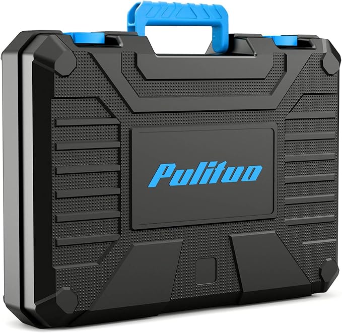 PULITUO Tool Set, 148-Piece Home Drill Set with 12V Blue Cordless Drill, Hand tool Kits, and Box, Suitable for Men, Women, and DIY Enthusiasts for Home Improvement.