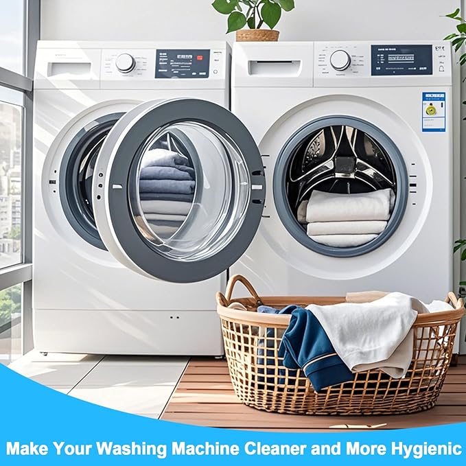 XANGNIER Washing Machine Cleaning Brush Kits,Front Load Washer Scrub Cleaner Tools Accessories-1 Pcs Drum Laundry Cleaner Brush and 5 Pcs Crevice Cleaning Brush for Tight Spaces and Washer Rubber Seal