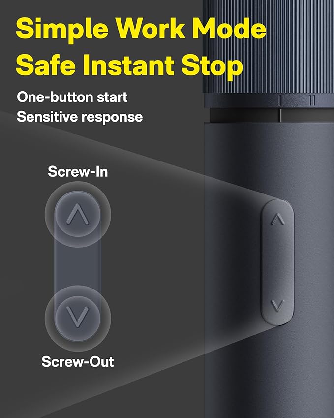 HOTO Electric Screwdriver Kit, Upgraded 1/4'' Hex 25 Bits, Magnetic Lid, Rechargeable Cordless Screwdriver, 1500mAh Battery, LED Light, Ideal for Furniture Assembly, Home Repair & Garage Projects