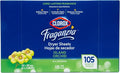 Clorox Fraganzia Fabric Softener Dryer Sheets, Wrinkle Reducing and Anti Static Laundry Dryer Sheets for Great Smelling Clothes, Softens Fabrics, Island Orchid Scent, 105 Count