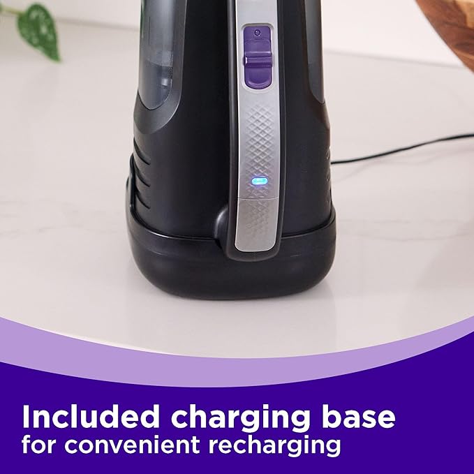 BLACK+DECKER dustbuster Reveal Pet Hair Vacuum, Hand Held Vacuum Cordless Portable for Home and Car, Rechargeable, LED Light, Powerful Suction, Includes Pet Brush and Crevice Tool (HLVD320BP07)