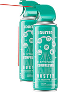 iDuster Compressed Canned Air Duster - 2 PCS Disposable Compressed Air Duster Can Cleaning for Computer,Keyboard, Jewelry, Car and Cellphone, 10oz