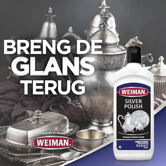 Weiman Silver Cream Cleaner 3-in-1, Anti-Tarnish Technology, Safely Clean, Polish, Shine & Restore, Removes & Prevent Tarnish (Pack of 6)