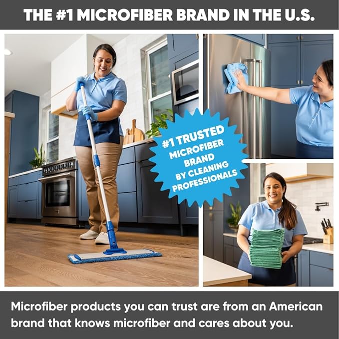 18" Professional Hardwood Floor Mop - Dry & Wet Mop for Wood, Laminate, Tile, Vinyl Floors | Washable Pads | Wet & Dust Mopping