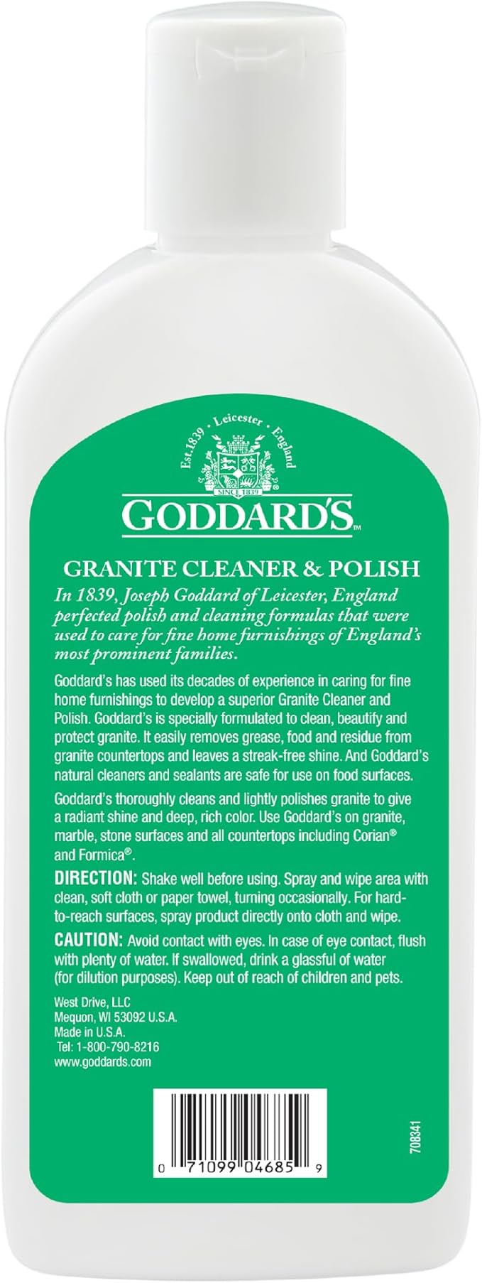 Goddard's Granite & Marble Polish - Clean and Shine Countertops, Tile, and Stone with Carnauba Wax - Water Stain Protection, 8oz