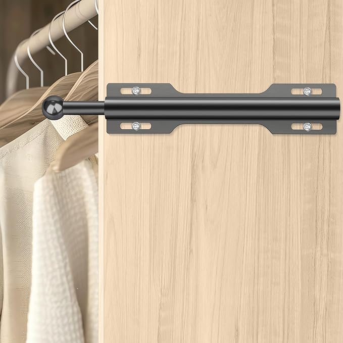 FIRJOY 12" Valet Rod for Closet Pull Out (1 Pack, Black)