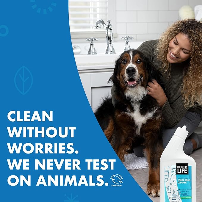 Better Life Toilet Bowl Cleaner, Plant-based, Stain & Odor Remover, Tea Tree & Peppermint Scent Cleaning Gel, Liquid Bathroom Cleaners for Household, 24 Oz, Pack of 2