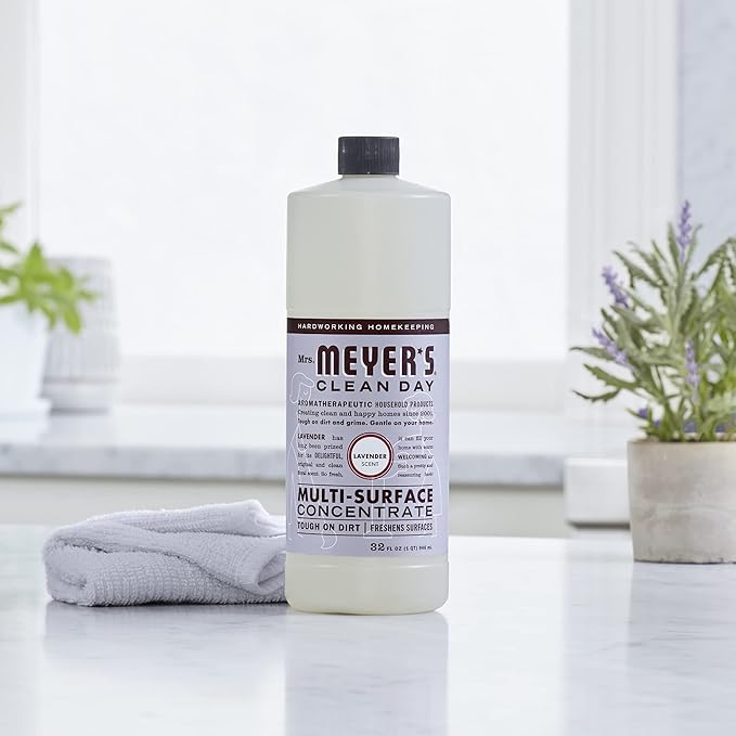MRS. MEYER'S CLEAN DAY Multi-Surface Cleaner Concentrate, Use to Clean Floors, Tile, Counters, Lavender, 32 fl. oz (Pack of 2)