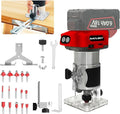 Cordless Wood Router Trimmer Compatible With MILWAUKEE 18V Battery, 800W 30000 RPM Brushless Motor Hand Palm Router with 15pcs 1/4"Shank Router Bits for Woodworking,Slotting(NO Battery)