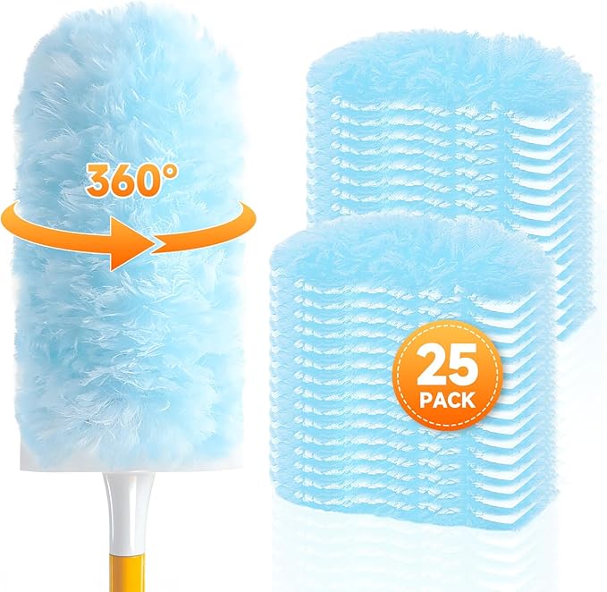 SetSail 25 Count Duster Refills Compatible with Swiffer Dusters for Cleaning Disposable Duster Refill Multi Surface 360° Duster Cleaner Kit for Ceiling Fan, Blind, Furniture