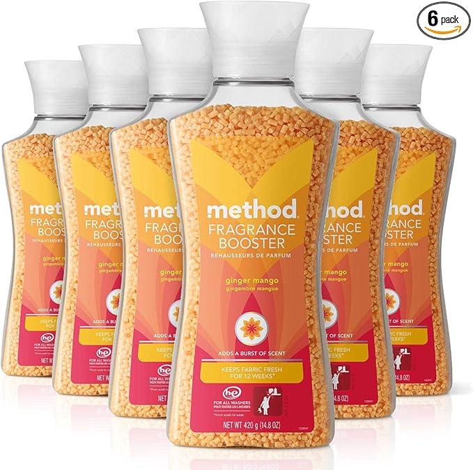 Method Fragrance Booster, Ginger Mango, Keeps Clothes Fresh For Up to 12 weeks, 14.8 Ounces (Pack of 6)