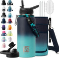 DYSANKY Insulated Water Bottle | Thickened Stainless Steel Vacuum Metal | Portable Sports Water Jug for Gym and Hiking with Straw, Carrier Bag, Handle Strap | BPA-Free 32 oz