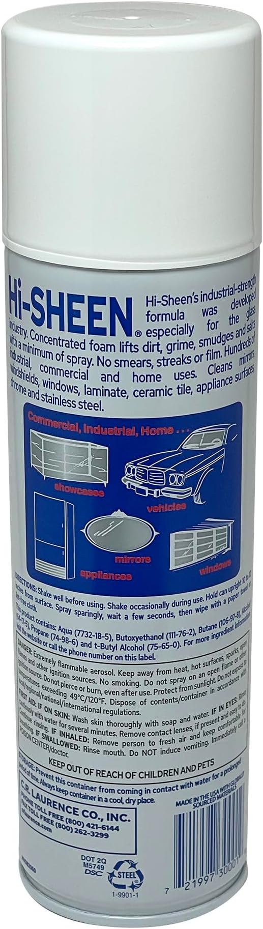 CRL SOMACA Hi-SHEEN Glass Cleaner - 19 oz Can by CR Laurence