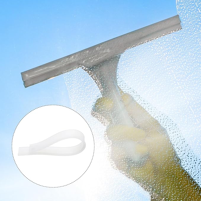 MECCANIXITY Replacement Squeegee Rubber for Window, Glass, Shower Doors, Tile Wall Cleaning, 9.84 Inch, White Pack of 4
