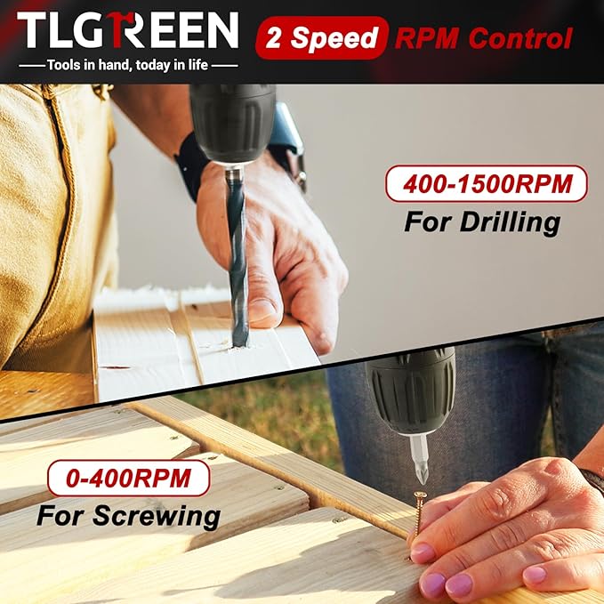 TLGREEN Complete Home Tool Kit with 12V Cordless Drill & Magnetic Bits | 138Pcs All-in-One Set for DIY, Repairs & Assembly | Durable Case & Fast Charging | Ideal for New Homeowners | Red