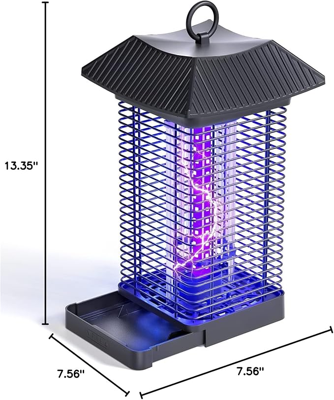 Buzbug LED Bug Zapper Indoor Outdoor, LED Bulbs Up to 50,000 Hours, 6.5ft Power Cord, High-Voltage, Sustainable Less Power, Mosquito Zapper, Fly Trap Mosquito Trap, Fly Killer Fly Zapper -MO005B