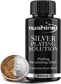 Nushine Silver Plating Solution 1.7 Oz - permanently plate PURE SLIVER onto worn silver, brass, copper and bronze (ecofriendly formula)