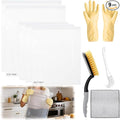XANGNIER 9 Pack Oven Rack Cleaning Bags Kit with Brush,No Cleaner Included,Simple to Use,No Messy Hands Reusable Leakproof Soaking Cleaner Bags for Removable Metal Rack,BBQ Grills,Grill Grate
