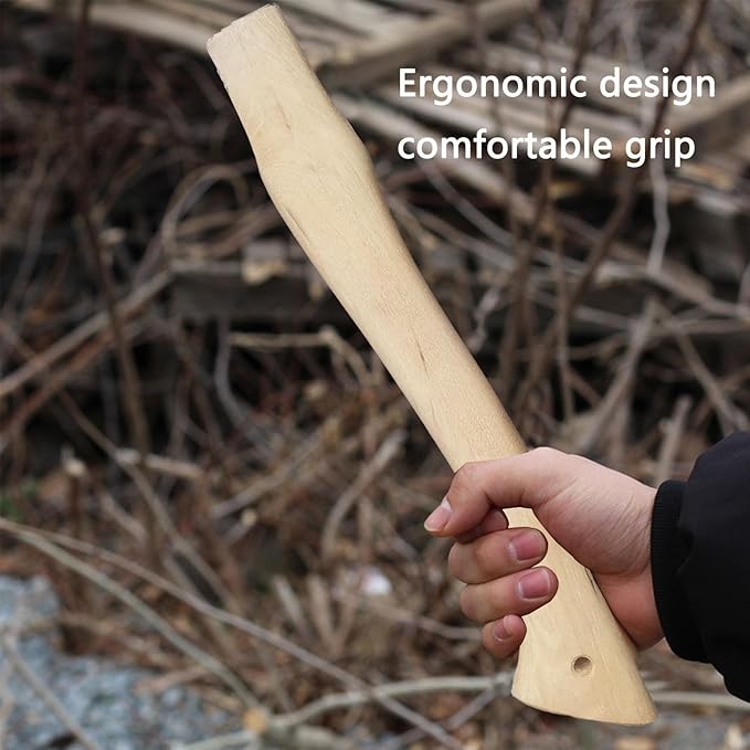 Axe Handle Replacement, 15.75in Hickory Hatchet Handle Replacement for Camping Gardening Axe （Black）