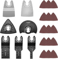 Oscillating Multi Tool Blade Kit 22PCS, Oscillating Tool Blades with Sandpaper, Multitool Blades Kits for Wood Metal Plastics