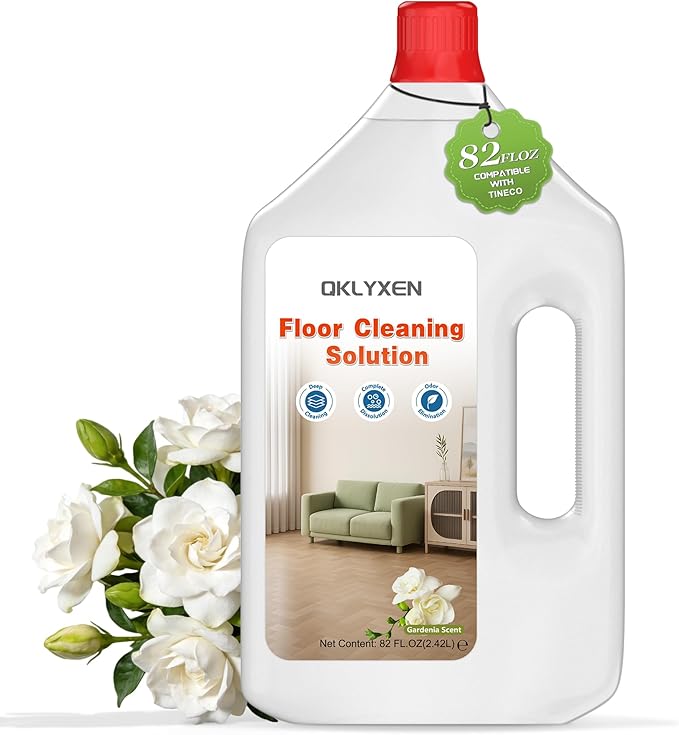 Floor Cleaning Solution Compatible with Roborock – 82 FL OZ Gardenia Floor Cleaner – Sweet, Long-lasting Fragrance, – For All Cordless Wet/Dry Vacuum Mop Cleaner & Robot Vacuums with Mopping