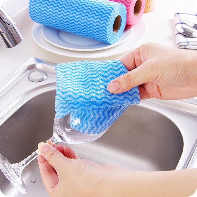 Disposable Dish Cloths Disposable Cleaning Towels 50 Pack Heavy Duty Reusable Disposable Kitchen Cleaning Cloths for Kitchen, Bathroom, Household Cleaning