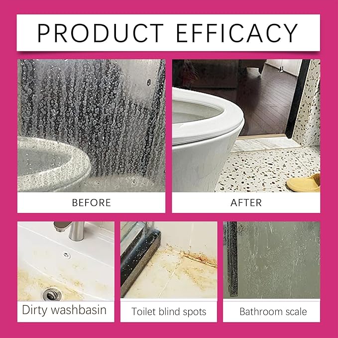 Gefanly Bathroom Cleaner, 20 Fl Oz Powerful Pink Bathroom Cleaner Spray, Bathrooms Descaler Foam Cleaners for Sink Tub Floor Tile (2pcs)
