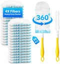 30 Count Duster Refill for Swiffer Duster with 1 Handle - 360° Multi-Surface Larger Size Feather Dusters, Disposable Duster Kit for Cleaning Home, Furniture, Blinds and Ceiling Fans