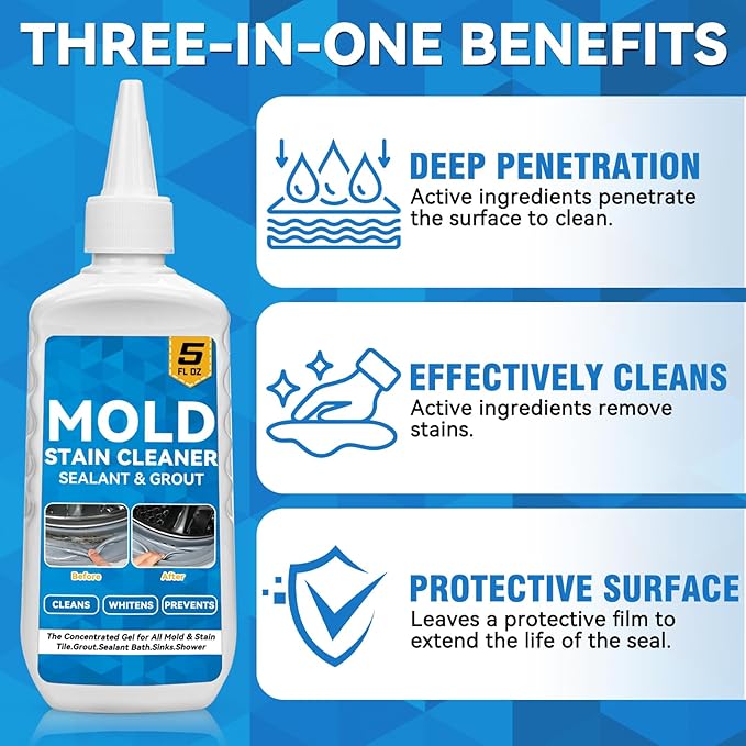 HomeMold Stain Remover Gel, Effective Washing Machine Cleaner for Front Load Washer, All-Purpose Cleaning Gel for Penetrating for Bathroom, Shower and Bathtub Tile Grout