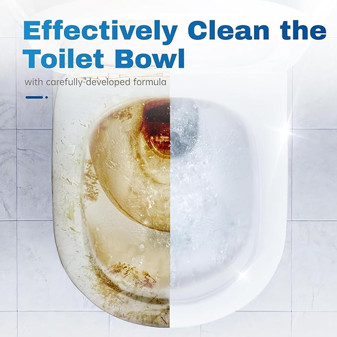 Vacplus Toilet Bowl Cleaner Tablets 40 PACK, Automatic Cleaners with Bleach, Slow-Releasing Toilet Tank Cleaners for Deodorizing & Descaling, Household Toilet Cleaners against Tough Stains