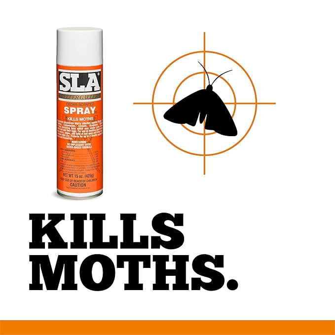 Reefer Galler SLA Cedar Scented Moth Repellent Spray, Kills Moths, Bed Bugs, and Pests on Contact, 15 oz (Pack of 6)