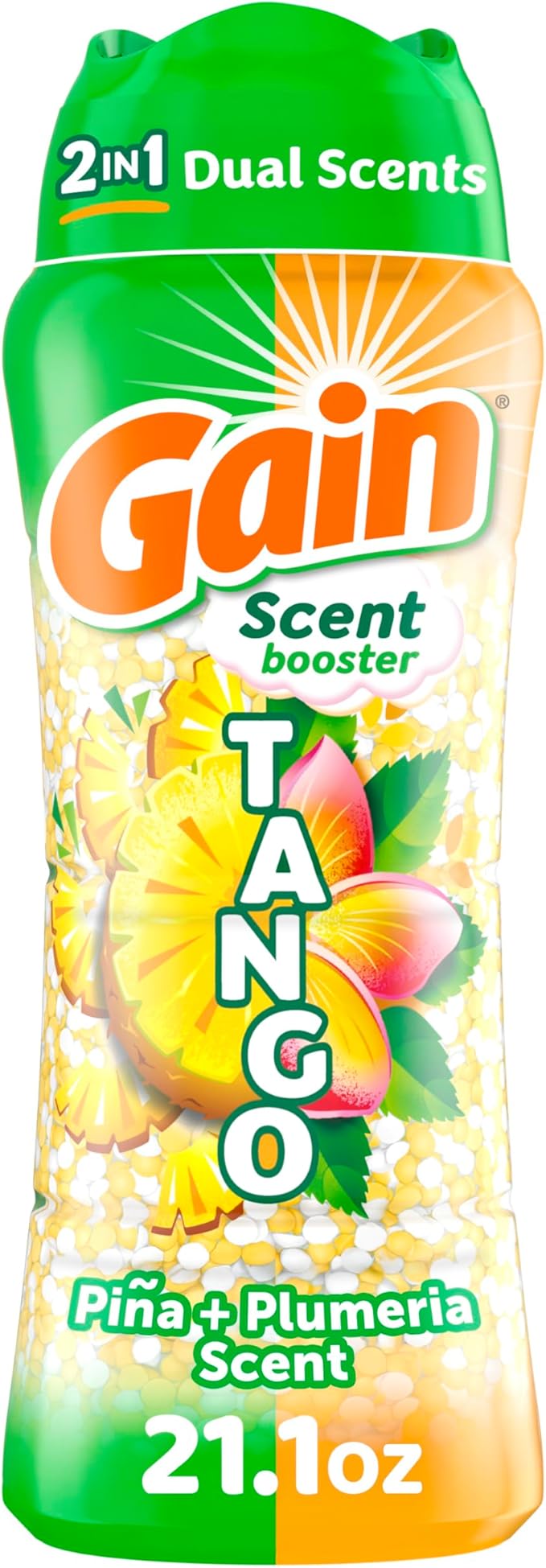 Gain Tango 2-in-1 Laundry Scent Booster Beads, Piña and Plumeria Scent, 21.1 oz, Laundry Beads with Dual Scents Plus All Day Freshness