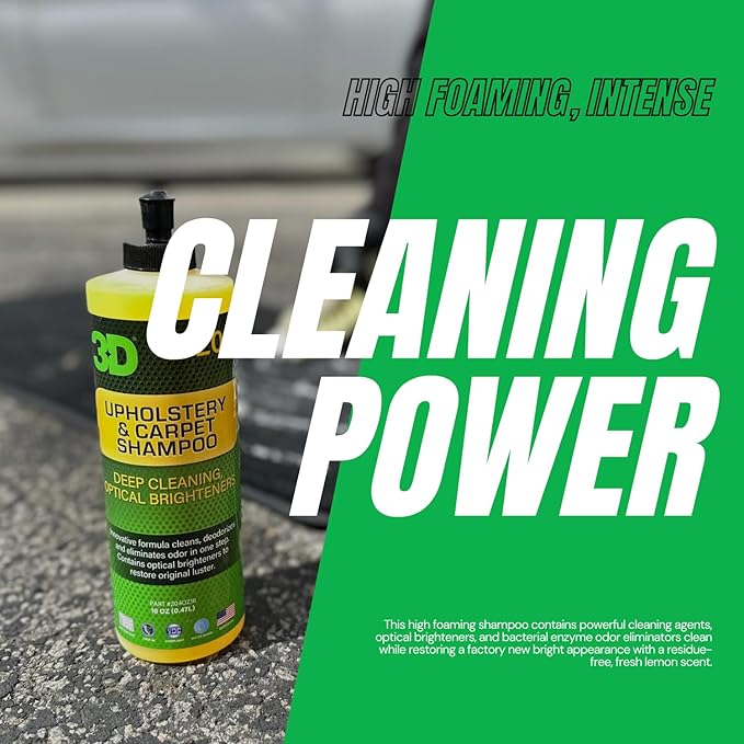 3D Extractor Carpet Cleaner Upholstery Shampoo – Ultimate Carpet & Upholstery Cleaning Kit – Low Foam & High Foam Stain Remover Duo – 1 Gallon Each