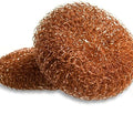 LOLA Copper Mesh Scouring Pad, 2 Pack, 45 Grams, 4" Heavy Duty Cleaning Pads, Copper Coated Knitted Wire Mesh, Recyclable, Cleans Baked On Messes