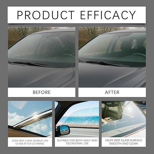 Q4 Glass Cleaner,Ogas Glass Emulsion,Glass Emulsion Cleaner-Professional Windshield Purification Paste for Car & Home-Deep Cleaning for Stubborn Water Spots,Grease,and Dust (2pc)