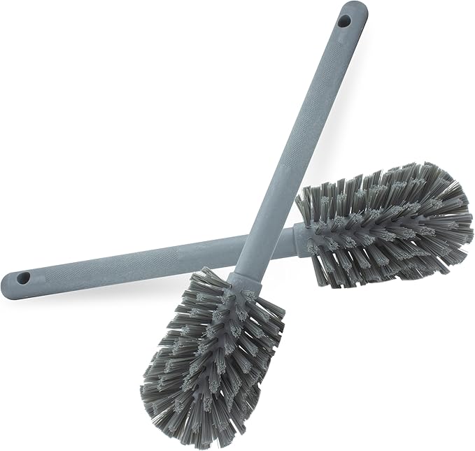 SPARTA Large Water Bottle Brush Ideal for Wide-Mouth Jars, Bottles and Tumblers, Dishwashing Tool with Handle for Home and Commercial Kitchens, Plastic, 12 Inches, Gray, (Pack of 6)