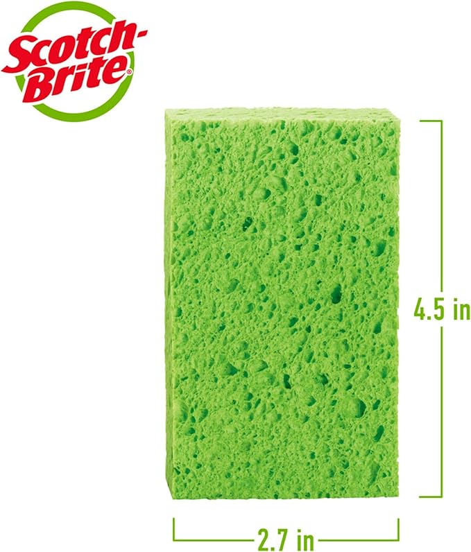 Scotch-Brite Multi-Purpose Kitchen Sponges, 16 Total (4 Packs of 4), Highly Absorbent Non-Scratch Dish Sponges, Plant-Based Fibers, Dishwasher-Safe, America’s #1 Sponge Brand