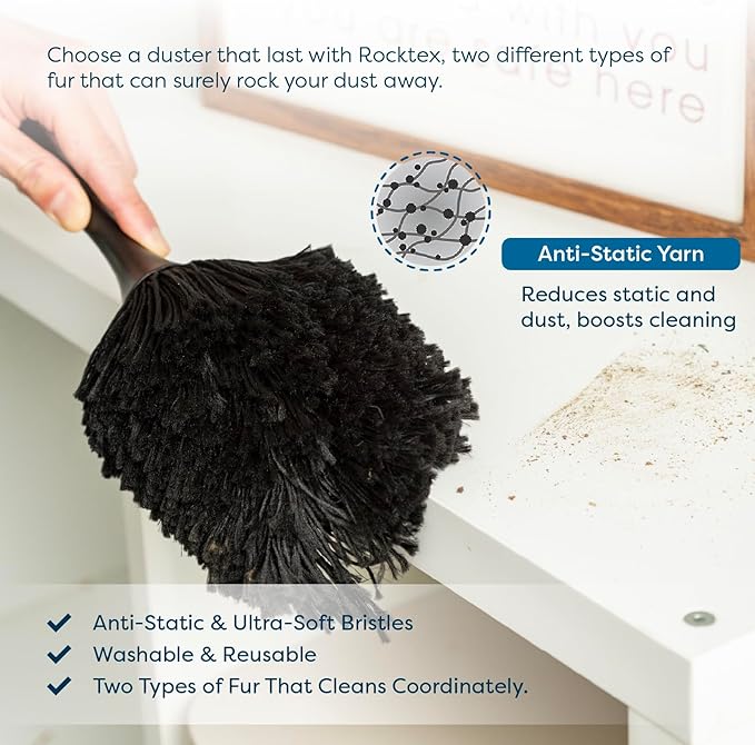 Anti-Static Dusting Brush – Safe for Electronics, Screens, Car Interior & Collectibles – Soft, Non-Scratch, Washable & Reusable
