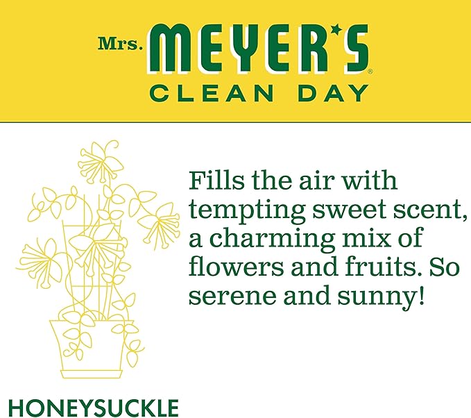 MRS. MEYER'S CLEAN DAY Liquid Laundry Detergent, Infused with Essential Oils, Honeysuckle, 64 oz - Pack of 2 (128 Loads)