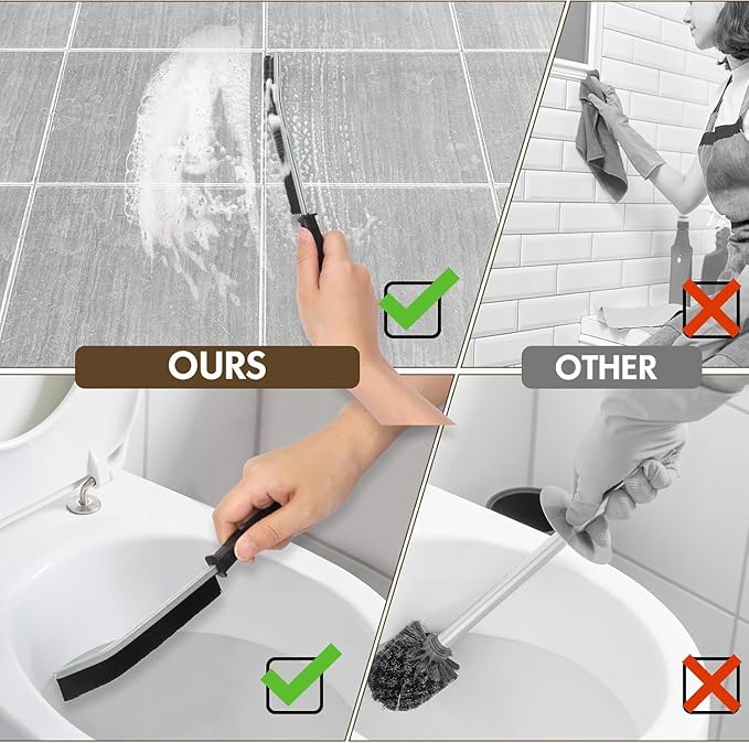 6P Crevice Cleaning Brush Hard Bristle Crevice Grout Cleaner Brush Thin Brush Gap Grout Cleaner for for Household Use, Bathroom, Kitchen