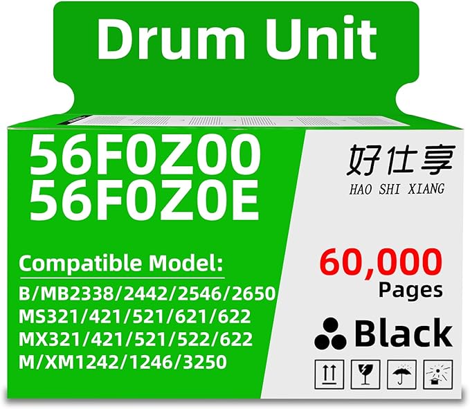 56F0Z00 56F0Z0E 56F0ZA0 Remanufactured Imaging Unit Drum Unit Compatible with Lexmark MS321 MS421 MS521 MS621 MS622 MX321 MX421 MX521 MX522 MX622 Printer (56F0Z00-1Pack)