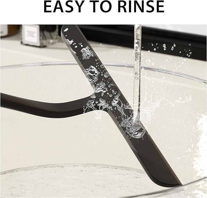 Shower Squeegee for Shower Glass, Bathroom Glass Cleaning Tool with Hook Mount, Squeegee for Glass Doors, Window Cleaning, Tile Shower Walls (Black)