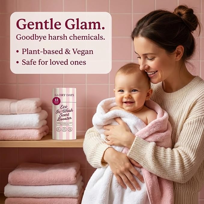 Glory Days In-Wash Scent Booster & Fabric Smell Deodorizer – Citrus Socialite (Bright Citrus Blend) | Chic Laundry Beads for Long-Lasting Fragrance | Plant-Conscious, Plastic-Free, 21 Washes