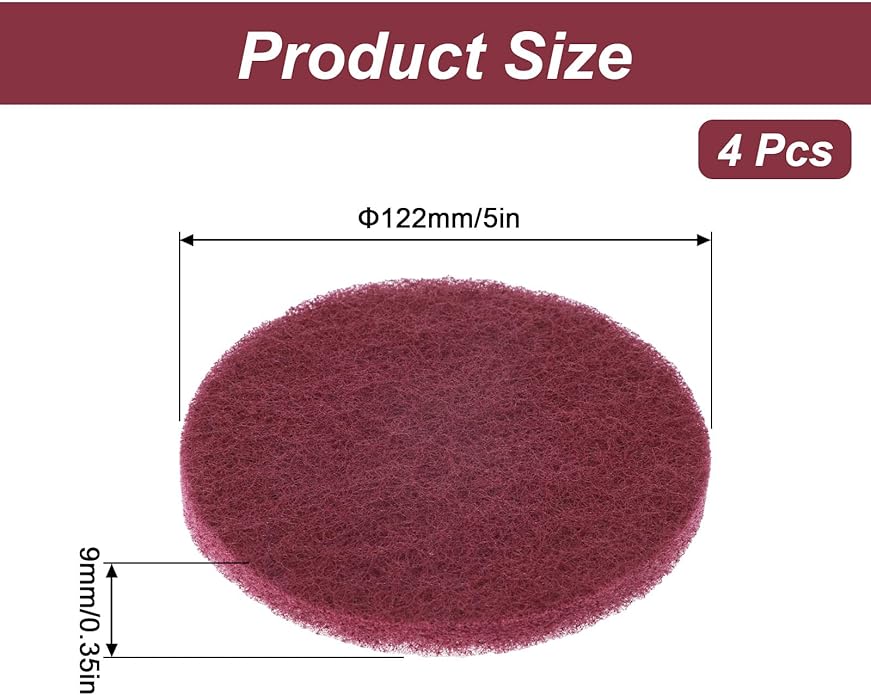 4 pcs 4.76 Inch Bathtub non scratch Scrub Pads, Drill Brush Attachments for Cleaning, Non-Scratch Scouring Pad, Scrub Polishing Scouring Pads for Household Cleaning